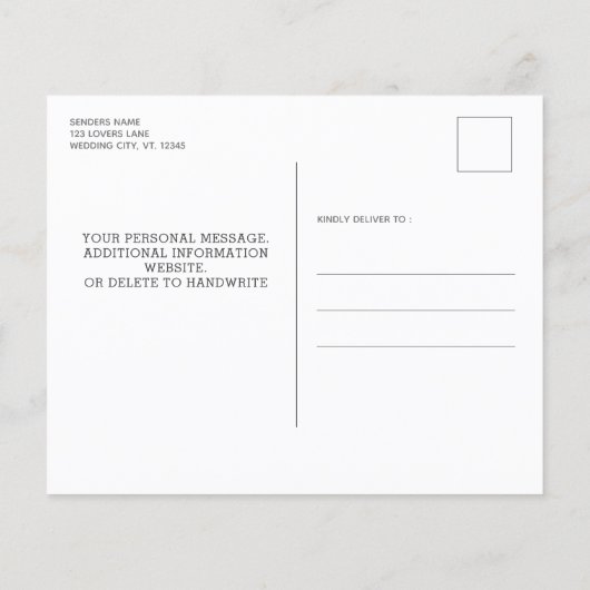 Budget Greenery Rustic Wedding Uitnodiging (Achterkant)