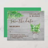 BUDGET Greenery Save Dates Ferns Monochromatic Gry (Voorkant / Achterkant)