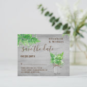 BUDGET Greenery Save Dates Ferns Monochromatic Gry (Staand voorkant)