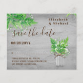 BUDGET Greenery Save Dates Ferns Monochromatic Gry (Voorkant)