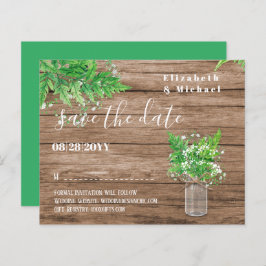 BUDGET Greenery Save Dates Ferns Rustic Wedding