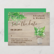 BUDGET Greenery Save Dates Monochromatic Grn