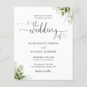 Budget Greenery Script Photo Wedding Invitation (Voorkant)