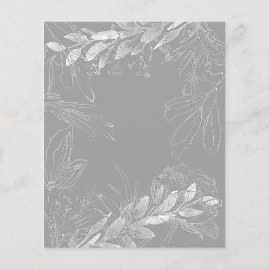 Budget/Greenery/Silver - Wedding Invitation. Flyer (Achterkant)