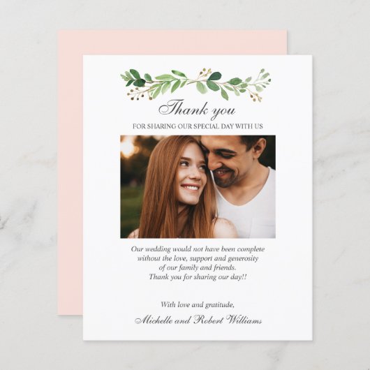 BUDGET Greenery Summer Spring Foto BEDANKT U (Voorkant / Achterkant)