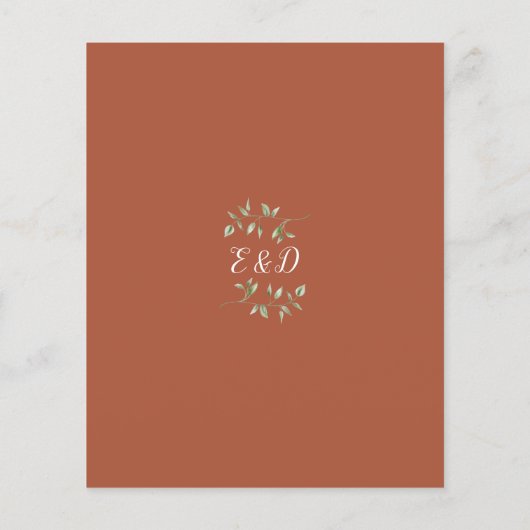 Budget Greenery Terracotta Wedding Uitnodiging (Achterkant)