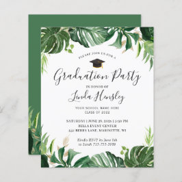 Budget Greenery Tropical Graduation Party nodigt u