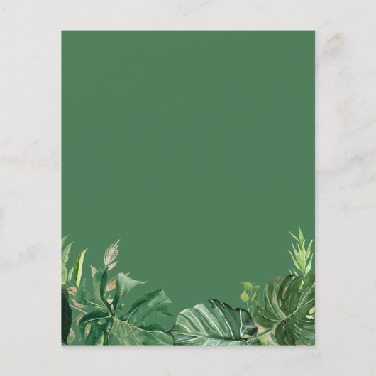 Budget Greenery Tropical Palm Leaf Wedding Invites (Achterkant)