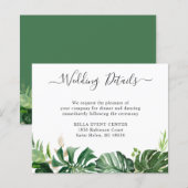Budget Greenery Tropical Palm Wedding Details Kaar (Voorkant / Achterkant)