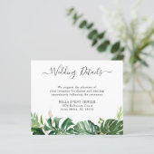 Budget Greenery Tropical Palm Wedding Details Kaar (Staand voorkant)