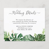 Budget Greenery Tropical Palm Wedding Details Kaar (Voorkant)