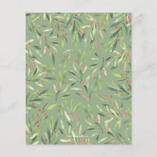 Budget Greenery - Uitnodiging voor Kerstmis Flyer (Achterkant)