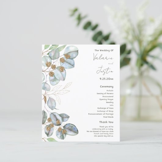 Budget Greenery Waterverf Eucalyptus Wedding (Staand voorkant)