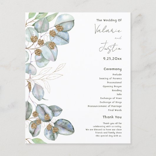 Budget Greenery Waterverf Eucalyptus Wedding (Voorkant)