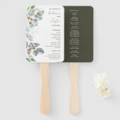Budget Greenery Waterverf Eucalyptus Wedding Hand Handwaaier (Voorkant en achterkant)