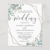 Budget Greenery Waterverf Wedding Invitation (Voorkant)