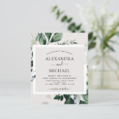 Budget Greenery Waterverf Wedding Invitations (Staand voorkant)