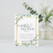 BUDGET Greenery Weddenschap QR CODE RSVP Briefkaart (Staand voorkant)
