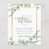 BUDGET Greenery Weddenschap QR CODE RSVP Flyer (Voorkant)