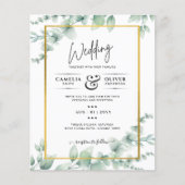BUDGET Greenery Weddenschap QR CODE RSVP Flyer (Voorkant)