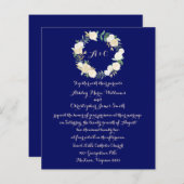 Budget Greenery Wedding Invitation Gold Botanical (Voorkant / Achterkant)