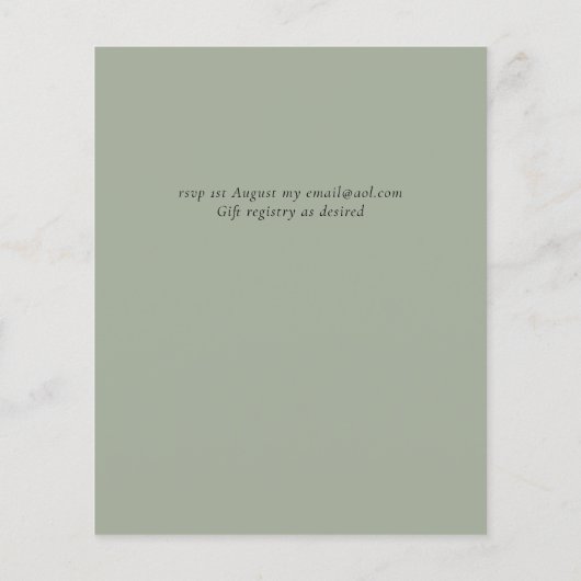 Budget Greenery Wedding Invite (Achterkant)