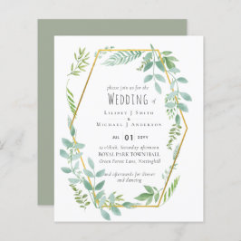 Budget Greenery Wedding Invite