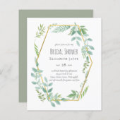 Budget Greenery Wedding Invite (Voorkant / Achterkant)