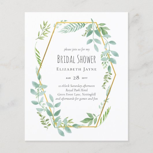 Budget Greenery Wedding Invite (Voorkant)