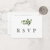 Budget Greenery Wedding Response RSVP-kaart Notitiekaartje (Voorkant / Achterkant in situ)