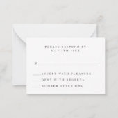 Budget Greenery Wedding Response RSVP-kaart Notitiekaartje (Achterkant)