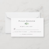 Budget Greenery Wedding Response RSVP-kaart Notitiekaartje (Voorkant)