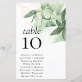 BUDGET Greenery Wedding Table Seating Chart (Achterkant)