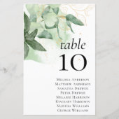 BUDGET Greenery Wedding Table Seating Chart (Voorkant)