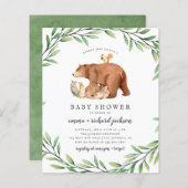 Budget Greenery Woodland Animals Baby shower (Voorkant / Achterkant)