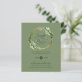BUDGET Greenery Wreath Modern Wedding Invitation (Staand voorkant)