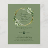 BUDGET Greenery Wreath Modern Wedding Invitation (Voorkant)