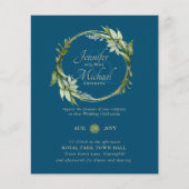 BUDGET Greenery Wreath Modern Wedding Invitation (Voorkant)