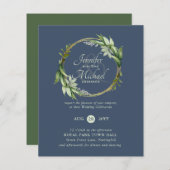 BUDGET Greenery Wreath Wedding Invitations (Voorkant / Achterkant)
