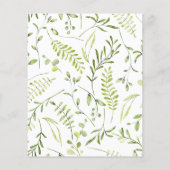 Budget GreenGenery Bloemen Baby Sprinkle Uitnodigi (Achterkant)