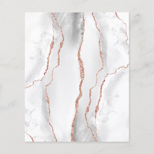 Budget Grey Agate Roos Gold Marble Wedding Invite (Achterkant)