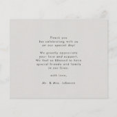 Budget Grey Elegant Script Modern Weddin Dank u (Achterkant)