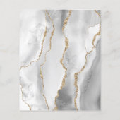 Budget Grey Gold Agate Wedding Menu (Achterkant)