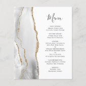 Budget Grey Gold Agate Wedding Menu (Voorkant)