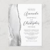 Budget Grey Silver Agate Script Weddenschap (Voorkant)