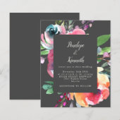 Budget Grey Waterverf Floral Elegant Wedding (Voorkant / Achterkant)