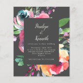 Budget Grey Waterverf Floral Elegant Wedding (Voorkant)