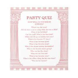 Budget Griekse Feest Quiz Notitieblok