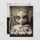 Budget griezelige zak pop volwassen Halloween uitn Uitnodiging Briefkaart (Voorkant / Achterkant)