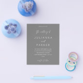 Budget Grijs MOD Calligraphy Bruiloft Flyer (Enkel)
